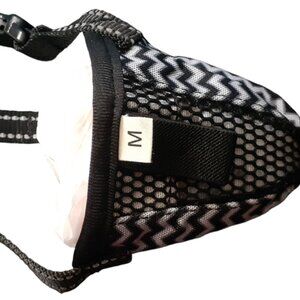 NEW!! Mesh Dog Muzzle Medium - Soft Comfortable - Black and Grey - Adjustable